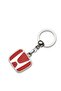 Honda Logo Metal Car Keychain with Chrome Trim Red - 2