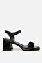 Women's Black Heeled Sandals - 3