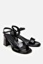 Women's Black Heeled Sandals - 4