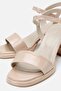 Women's Beige Heeled Sandals - 5