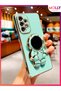 Water Green Cute Astronaut Stand Edge Gold Detailed Luxury Silicone Case for Samsung Galaxy A13