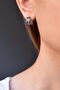 Steel Black Striped White Hoop Earrings - 2