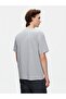 Short Sleeve Graphic Printed Loose Gray T-Shirt - 3
