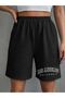 Los Angeles California Combed Cotton Shorts - Black Printed Short Without Cord - 4