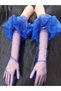 Gemma Unwilling Cobalt Blue Frilly Gloves - 5