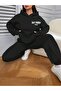 3 Thread East Hampton Sweatshirt Sweatpants Jogger - Black Printed Bottom Top Sweatpants Set Hooded - 5