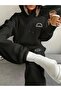 3 Thread I Am Perfect Sweatshirt Sweatpants Jogger - Black Printed Top and Bottom Tracksuit Set with Hood