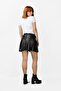 Leather Look Pleated Mini Skirt - 2