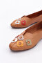 Women's Flower Accessory Zenne Babet Genuine Leather Tan 31132110 - 4