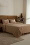 Carmine 100% Cotton Double Duvet Cover Set Powder - 2