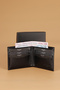 Genuine Leather Men's Wallet, Black Analine Card Holder - 3