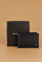 07568 Genuine Leather Men's Wallet Card Holder Analine Navy Blue