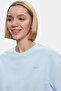 Indiana Sky Blue Crew Neck Crop Printed 100% Cotton Loose Fit Women's Tshirt - 2