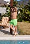 Neon Green Men's Swim Shorts with Quick Dry Pockets