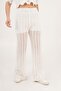 Openwork Wide Leg Cream Trousers - 6