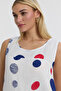 Women's Strappy Blouse - Muslin Polka Dot Pattern with Buttons on the Back - 1115 - 4