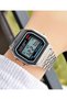 Silver Color Square Sports Unisex Wristwatch with Digital Light Alarm Stopwatch
