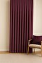 Barcelona Velvet Textured Background Curtain Plum (Pileless)