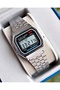 Silver Color Square Sports Unisex Wristwatch with Digital Light Alarm Stopwatch - 4