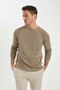 Standard-Passform, normaler Schnitt, Fahrradkragen, Basic, einfarbig, Strickpullover A8458ax24wn - 3