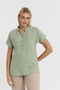 Women's Short Sleeve Blouse - Muslin Judge Collar Blouse - 1130