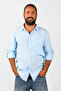 Light Blue Men's Linen Flowy Shirt - 2