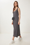 Sleeveless Basic Summer Knitted Dress Anthracite Lcr0057 - 2