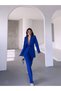 Women's High Waist Suit Jacket Sax - 3