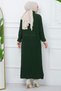 Shawl Collar Pocketed Knitwear Cardigan Emerald Hm2243 - 5