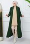 Shawl Collar Pocketed Knitwear Cardigan Emerald Hm2243