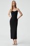 Sedruan Women Slim Hanging Neck Slim Long Black Dress