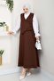 Side Tie Vest Suit Brown 4745 - 5