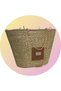 Straw Bag Beach Bag Handmade Straw Women's Bag with Chain with Gold Details Zipper Bag - 3