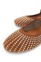 Women's Genuine Leather Tan Suede Ballerina Shoes - 4