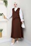 Side Tie Vest Suit Brown 4745 - 4