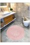 Cotton Woven Water Absorbent Bath Mat, Bathroom Rug Royal 100X100 cm Powder