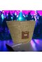 Straw Bag Beach Bag Handmade Straw Women's Bag with Chain with Gold Details Zipper Bag