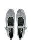 Women's Genuine Leather Gray Ballerina Shoes - 5