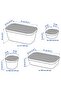 HAVSTOBIS Food Container with Lid Set of 5 Transparent Multicolour Durable Storage Boxes - 7