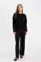 Regular Fit Crew Neck Stoned Black Knitwear Sweater R0726Az24Wn - 2
