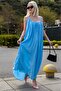 Baby Blue Halter Neck Strap Long Basic Women's Dress Mg2163 - 4