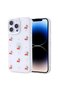 iPhone 14 Pro Case Airbag Design Silvery Transparent Pole Cover - Cherry