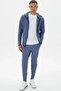 سويت شيرت رجالي أزرق خفيف الوزن بسحاب كامل من Tech Fleece - 5
