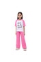 Girls' 2pcs Spring/Summer Outfit Set - Comfy Knit Crop Top & Wide-Leg Pants - 5