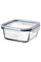 365+ Food container with lid, square glass/plastic, 600 ml