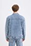 100% Cotton College Collar Zippered Pocket Denim Jacket D0420Ax24Au - 8