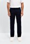 Dfc - Men's Navy Blue Standard Fit 4 Pocket Cotton Flexible Chino Straight Leg Canvas Trousers - 8