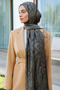 Liva Desen Shine Line Shawl Black-Beige - 3