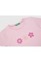 Girl's Pink Glitter Benetton Logo Printed T-Shirt - 3