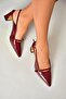 U 654078709   Burgundy Thick Heeled Women's Shoes - 3